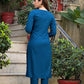 Women Rayon Embroidered Straight Kurta Palazzo Set
