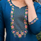 Women Rayon Embroidered Straight Kurta Palazzo Set