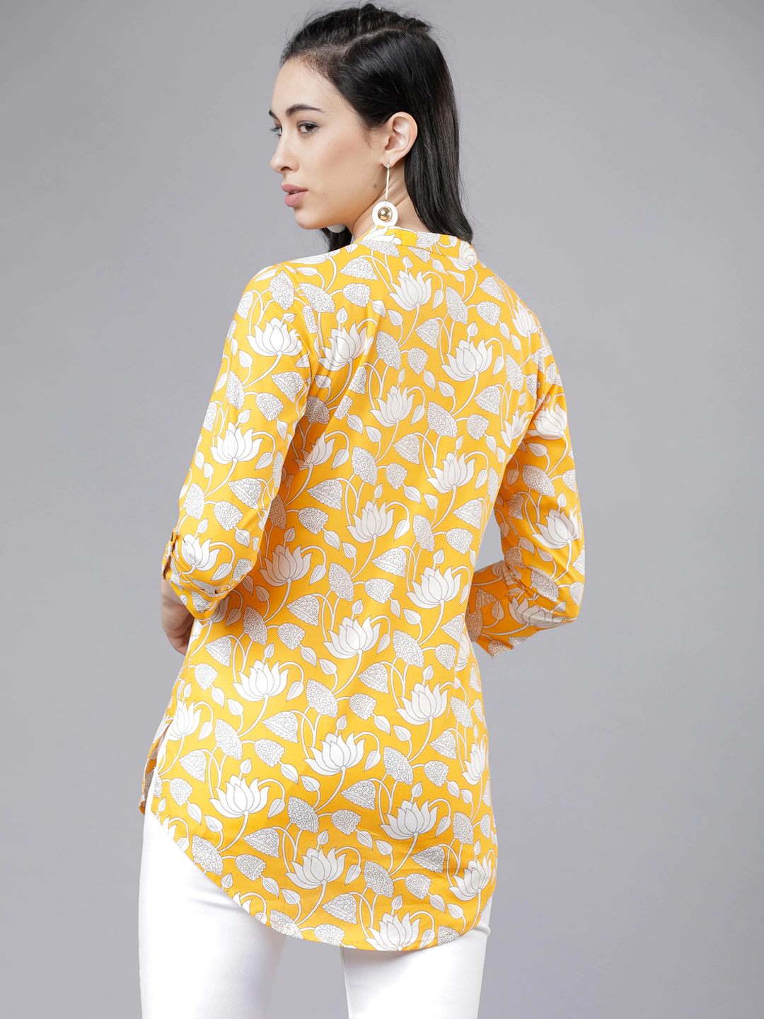 Yellow & Cream Printed Tunic