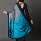 Poly Crepe Black & Blue Printed Saree