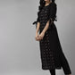 Women Embroidered Mirror-work Cotton Blend Black Kurta set