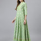 Women's Rayon Green Kurta and Palazzo with Dupatta Set