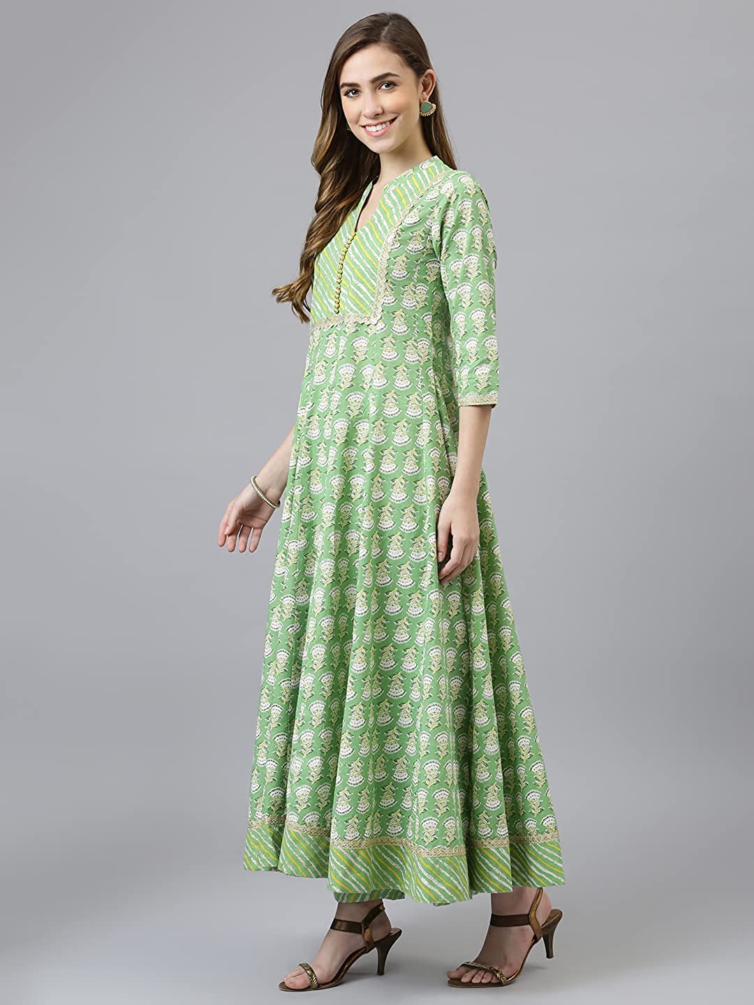 Women's Rayon Green Kurta and Palazzo with Dupatta Set