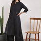 Women Black Self Design Kurta with Palazzos