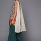 Women Green & Red Ethnic Motifs Print Kurti with Sharara & Dupatta