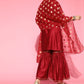 Women Ethnic Motifs Red Liva Kurta Set