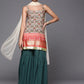 Women Green & Red Ethnic Motifs Print Kurti with Sharara & Dupatta