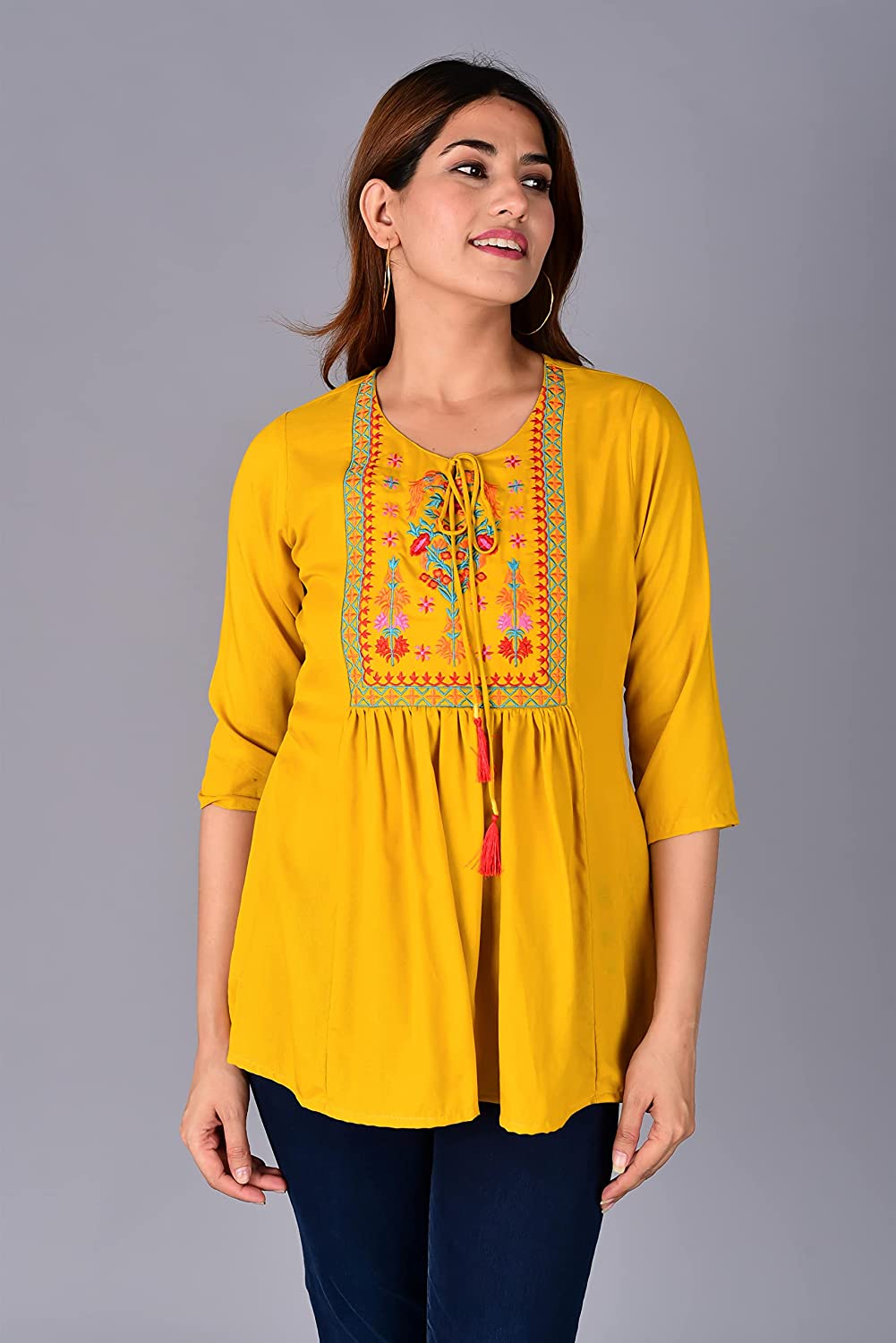 Embroidered Rayon Tops