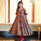 Women's Cotton Blend Printed Anarkali Kurta with Pant