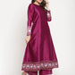 Women Purple Printed Gotta Patti Kurti with Palazzos & Dupatta