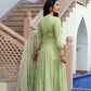 Women Green Printed Anarkali Kurta, Bottom & Dupatta Set