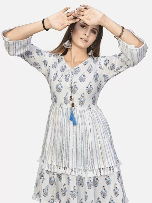 Women Fit and Flare Blue Dress