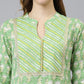 Women's Green Rayon Kurta and Palazzo with Dupatta Set