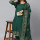 Women Green Viscose Rayon Kurta and Pant Set
