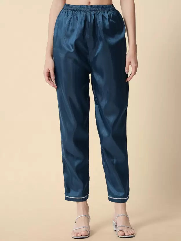 Women Blue Art Silk Kurta, Pant And Dupatta Set