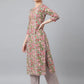 Women Grey Floral Printed Kurta with Trousers & With Dupatta
