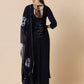 Women Blue Long Sleeve Viscose Rayon Anarkali Kurta set