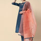 Women Blue Art Silk Kurta, Pant And Dupatta Set