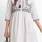 Grey Cotton Ethnic Motifs Dress