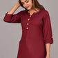 Women Plain Rayon Buttoned Top