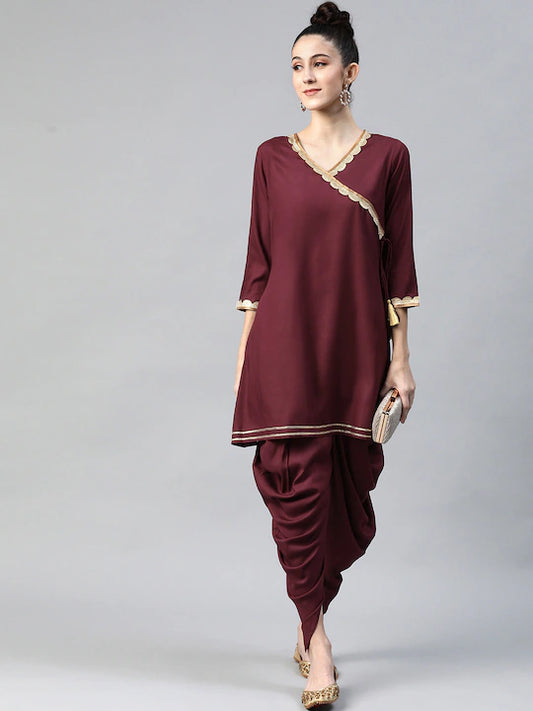 Women Angrakha Gotta Patti Kurta Set
