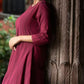 Women Maroon Magenta Cotton Blend Kurta and Pant Set