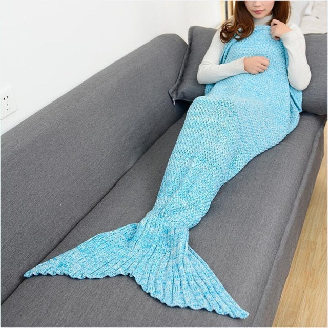 Mermaid Blanket For Adult Super Soft All Seasons Sleeping Knitted Blankets. | Amy's Cart Singapore