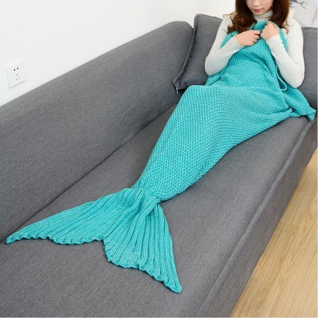 Mermaid Blanket For Adult Super Soft All Seasons Sleeping Knitted Blankets. | Amy's Cart Singapore