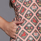 Women Green & Red Ethnic Motifs Print Kurti with Sharara & Dupatta
