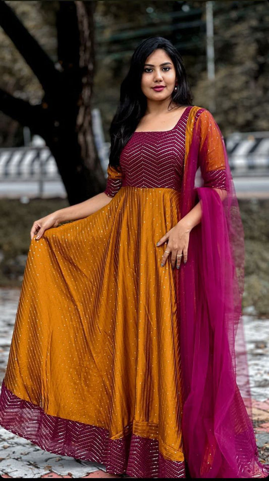 Anarkali Kurta with shawl