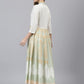 Women's Green Cotton Embroidered Anarkali Kurta
