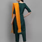 Women Art Silk Green Kurta Pant And Dupatta Set