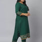 Women Green Viscose Rayon Kurta and Pant Set