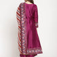 Women Purple Printed Gotta Patti Kurti with Palazzos & Dupatta