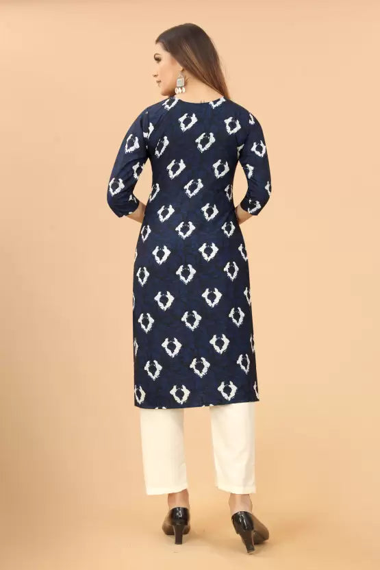 Women Blue Crepe Kurta and Pant Set