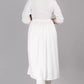Women White Viscose rayon Tie-side White Kurta set