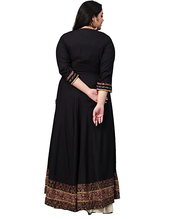 Women Anarkali Tie-Side Rayon Kurta