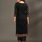 Women Black Printed Viscose Rayon Kurta set