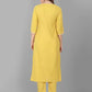 Women Yellow Kurta and Pant Set Cotton Blend